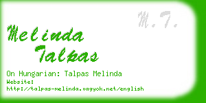melinda talpas business card